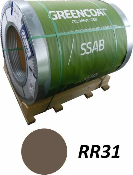 Заводской рулон GreenCoat PURAL BT RR31 — Коричневый