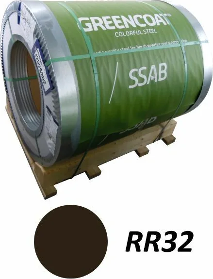 Заводской рулон GreenCoat PURAL BT RR32 — Ореховый коричневый