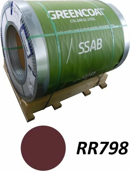 Заводской рулон GreenCoat PURAL BT RR798 — Красное вино